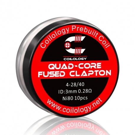 Pack 10 Quad-Core Fused Clapton Coilology 0.28 Ohm